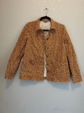LOFT Polka Dot Utility Jacket in Rust with White Spots size S with extra room